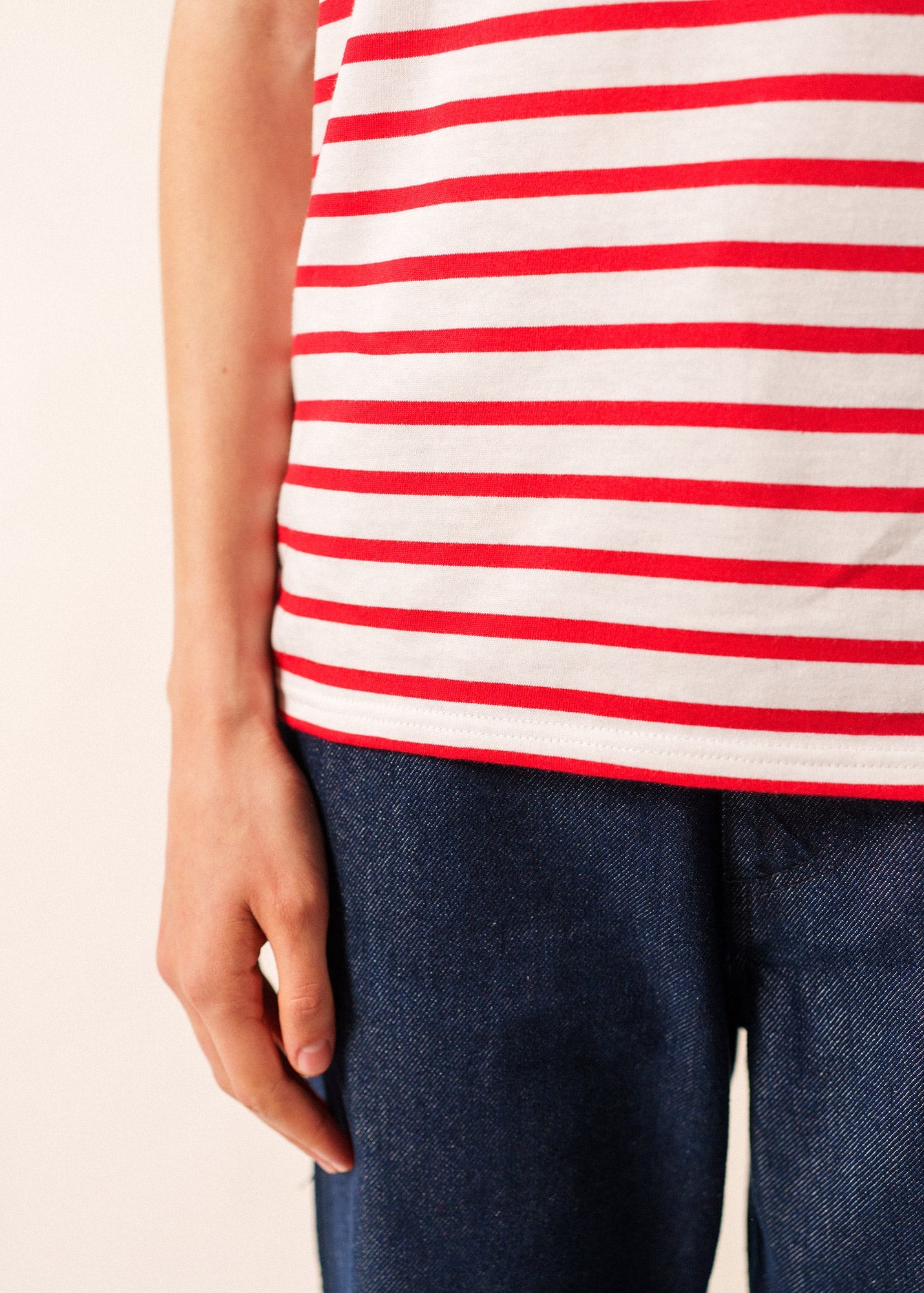 LEVANT MODERN Breton Shirt (WHITE / RED)