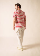 LEVANT MODERN Breton Shirt (WHITE / RED)
