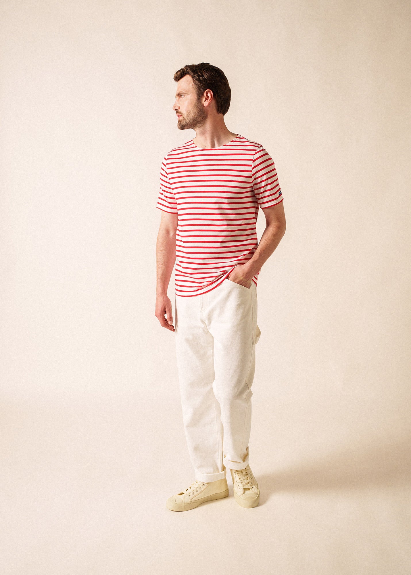 LEVANT MODERN Breton Shirt (WHITE / RED)