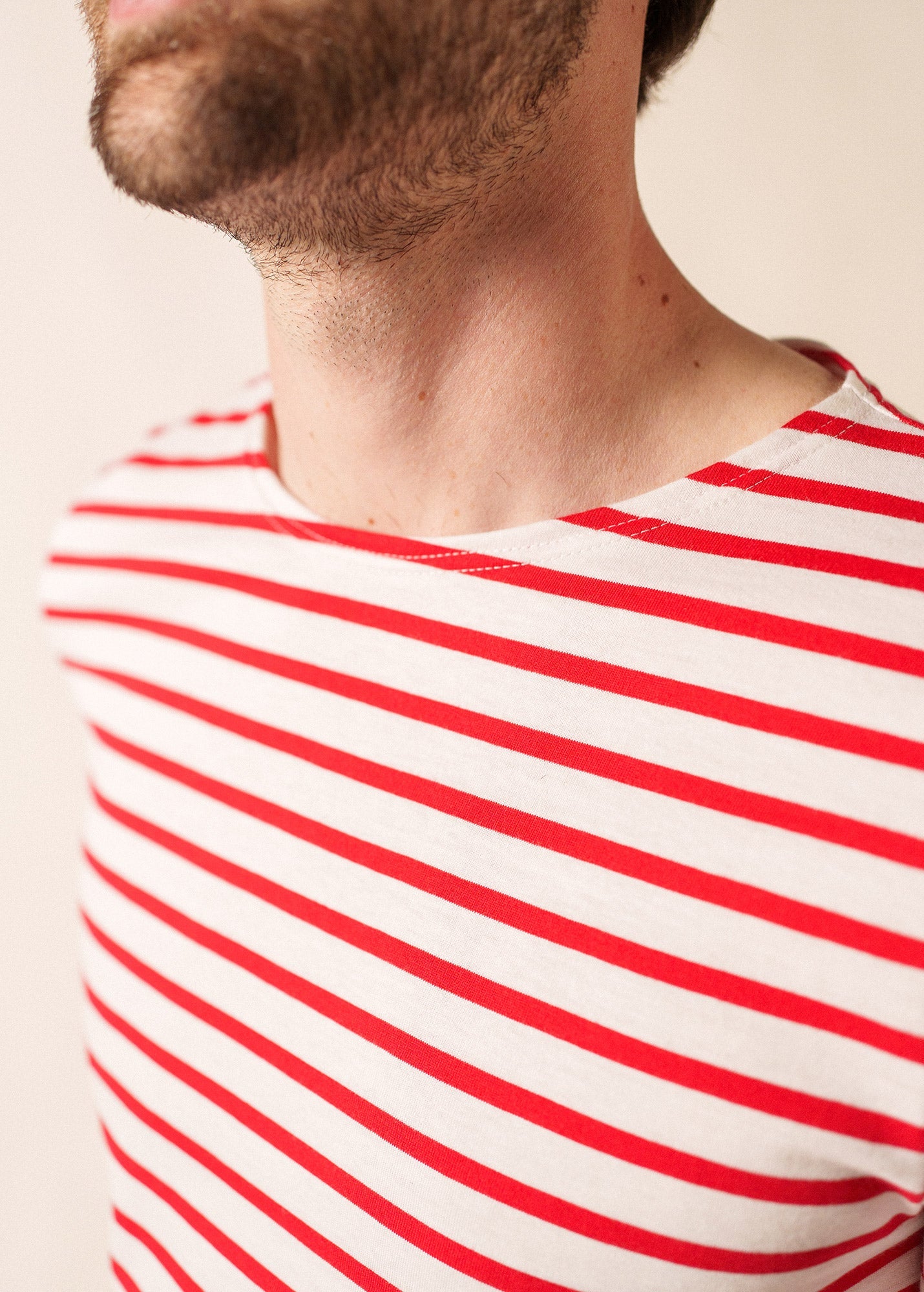 LEVANT MODERN Breton Shirt (WHITE / RED)