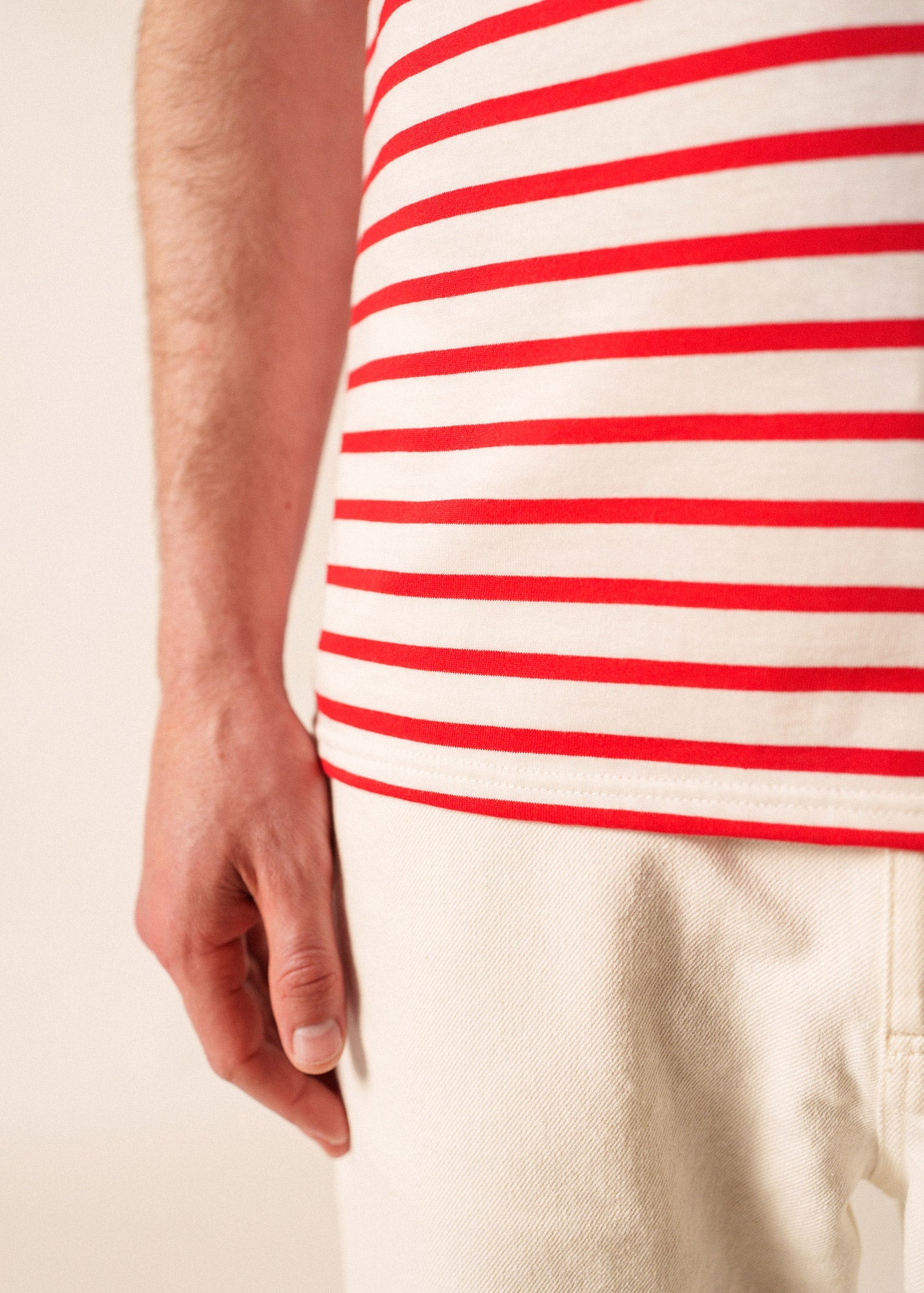 LEVANT MODERN Breton Shirt (WHITE / RED)