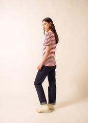 LEVANT MODERN Breton Shirt (ECRU / MAROON)