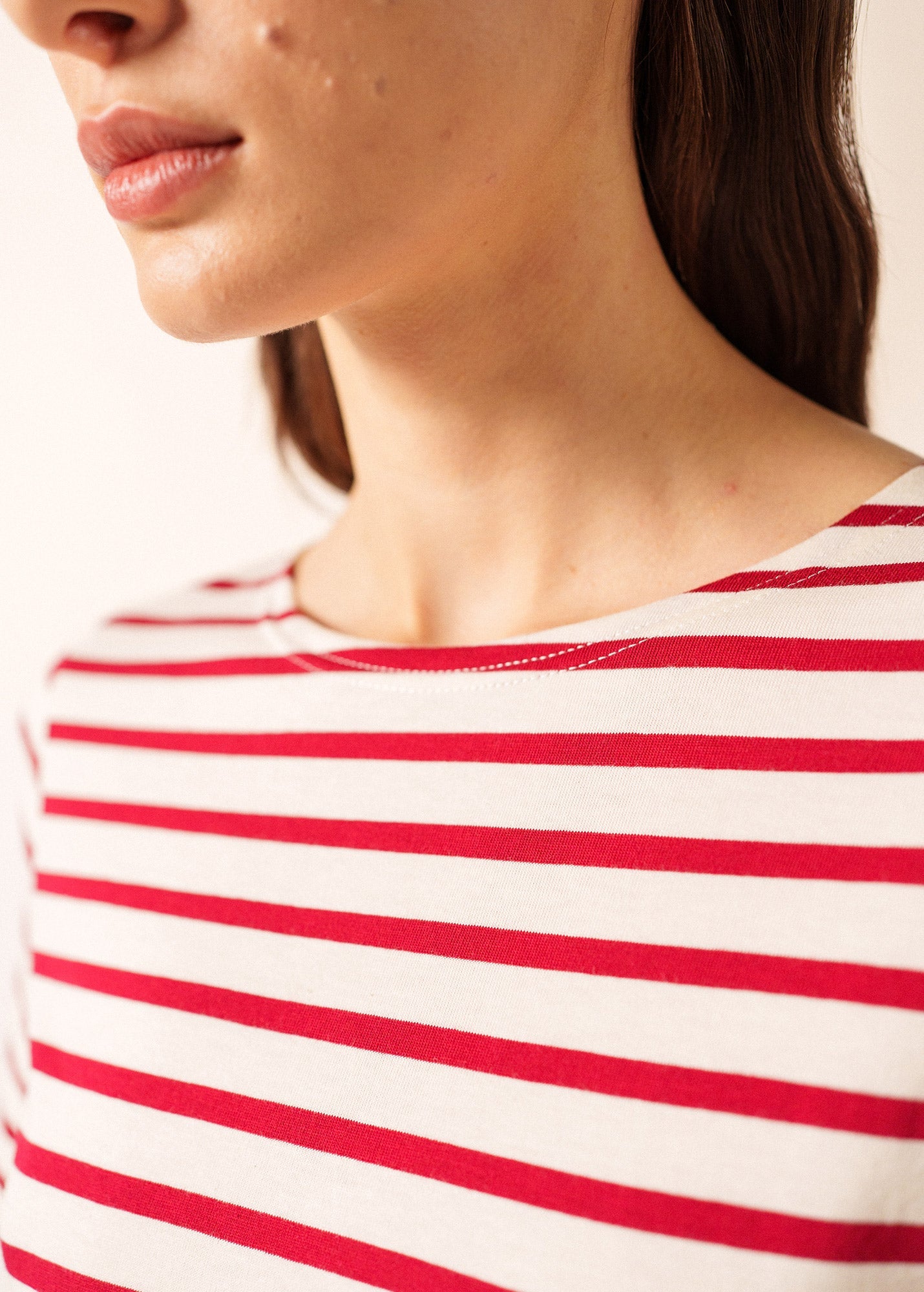 LEVANT MODERN Breton Shirt (ECRU / MAROON)