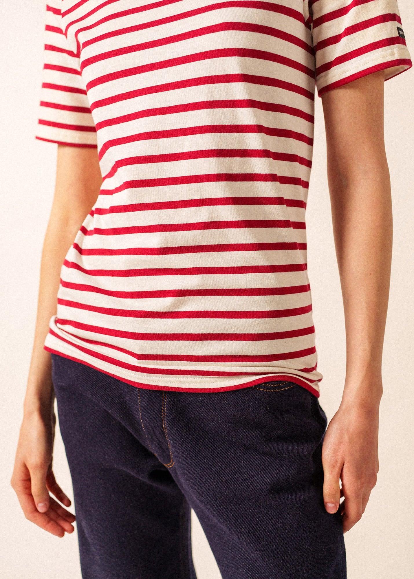 LEVANT MODERN Breton Shirt (ECRU / MAROON)