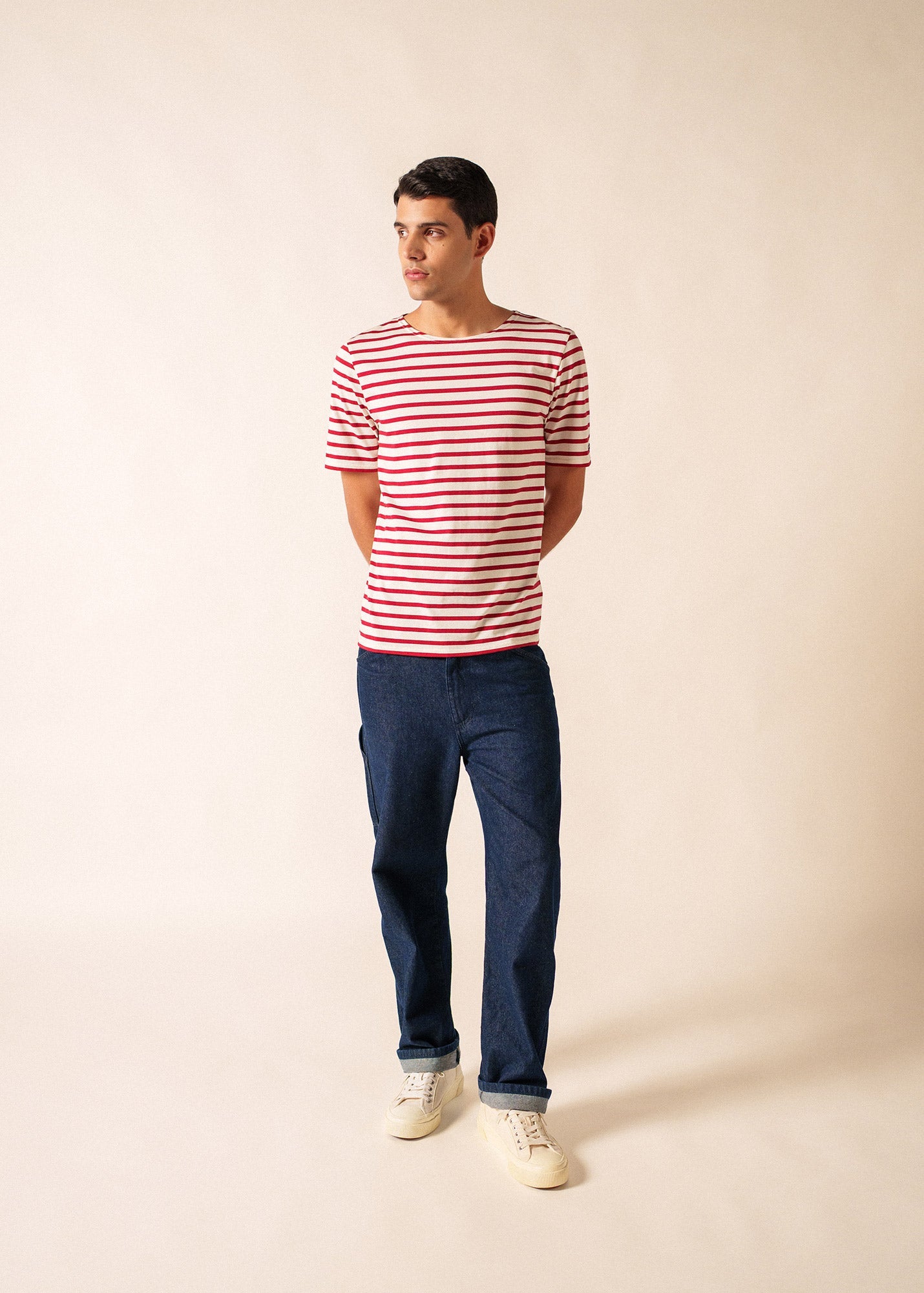 LEVANT MODERN Breton Shirt (ECRU / MAROON)