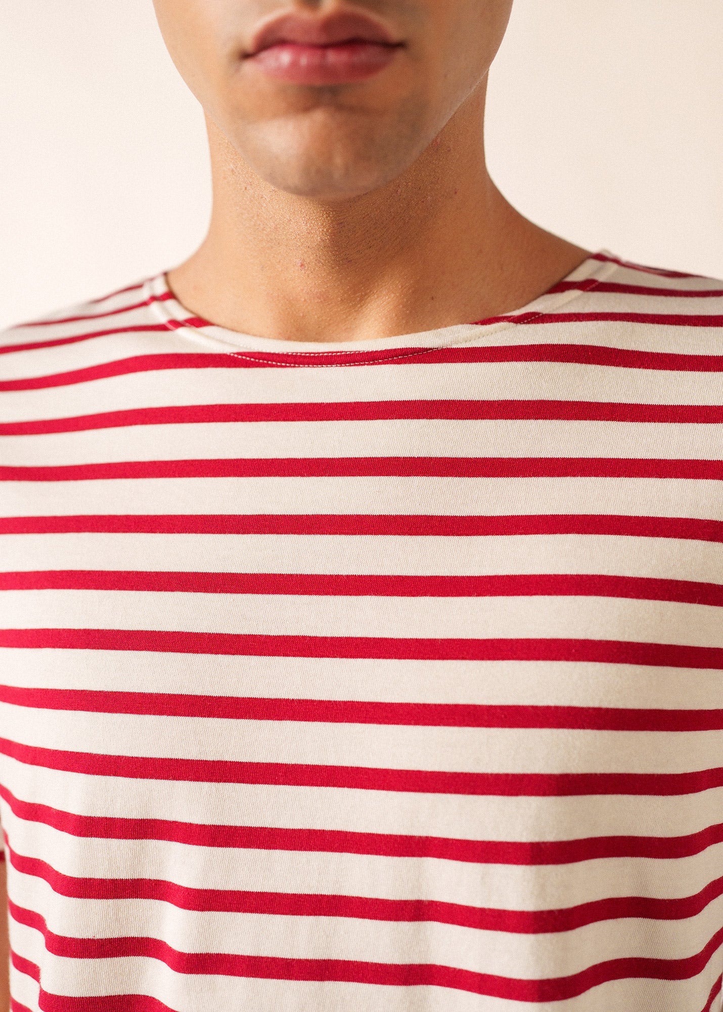 LEVANT MODERN Breton Shirt (ECRU / MAROON)