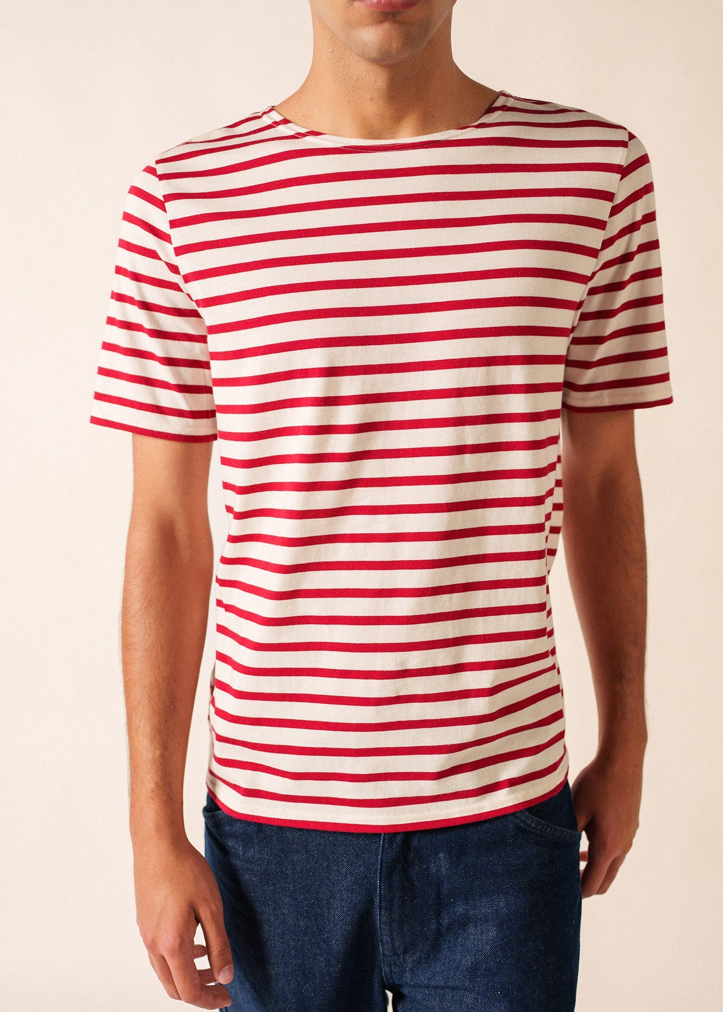 LEVANT MODERN Breton Shirt (ECRU / MAROON)
