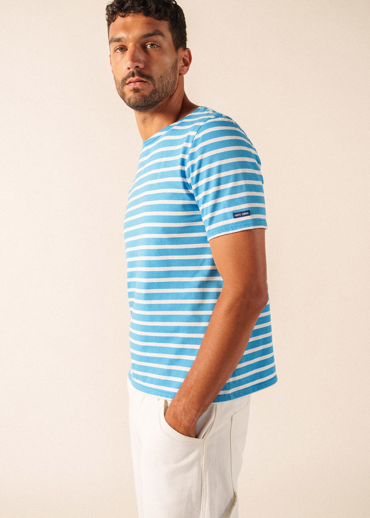LEVANT MODERN Breton Shirt (CAPRI BLUE / WHITE)