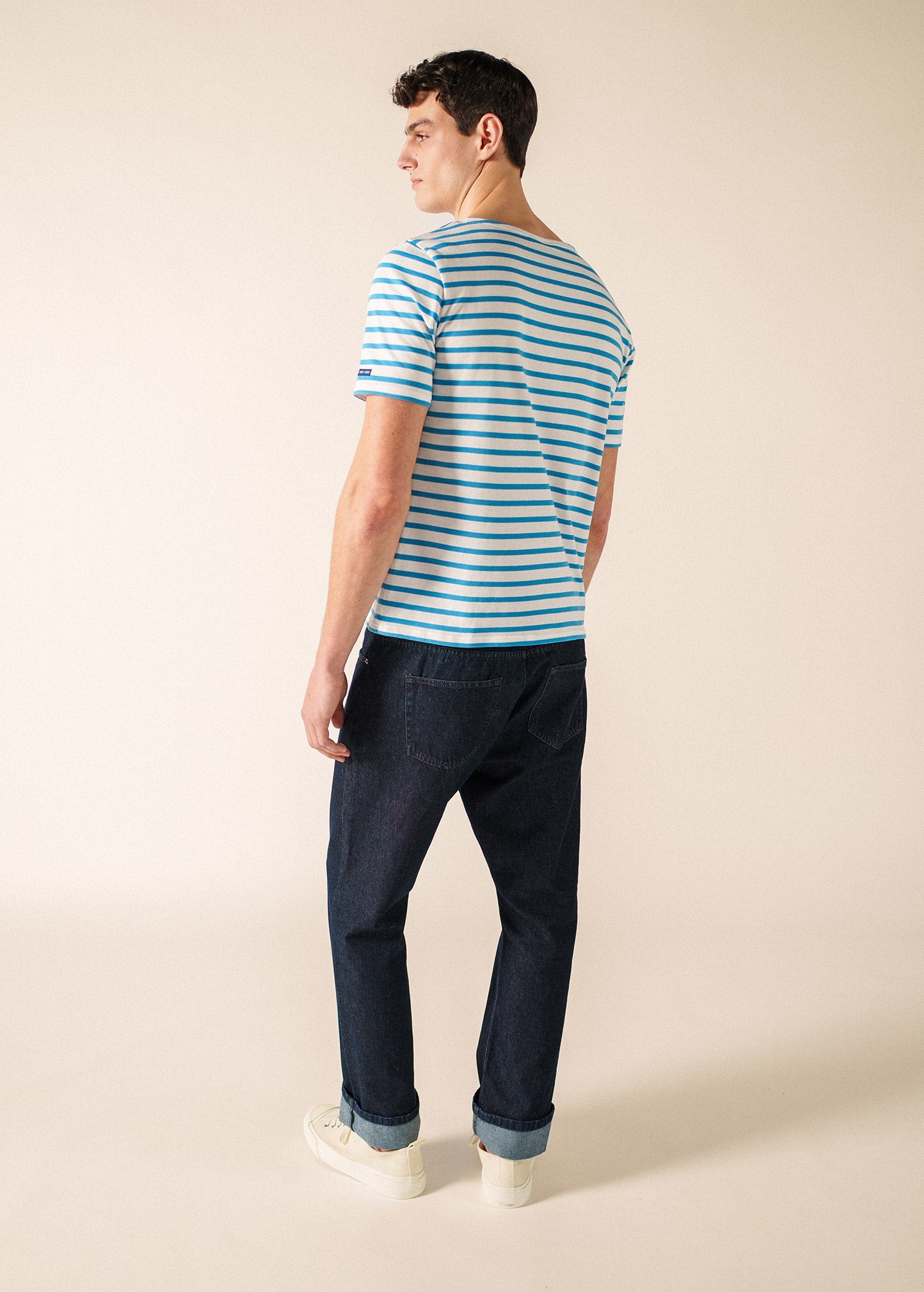 LEVANT MODERN Breton Shirt (WHITE / CAPRI BLUE)