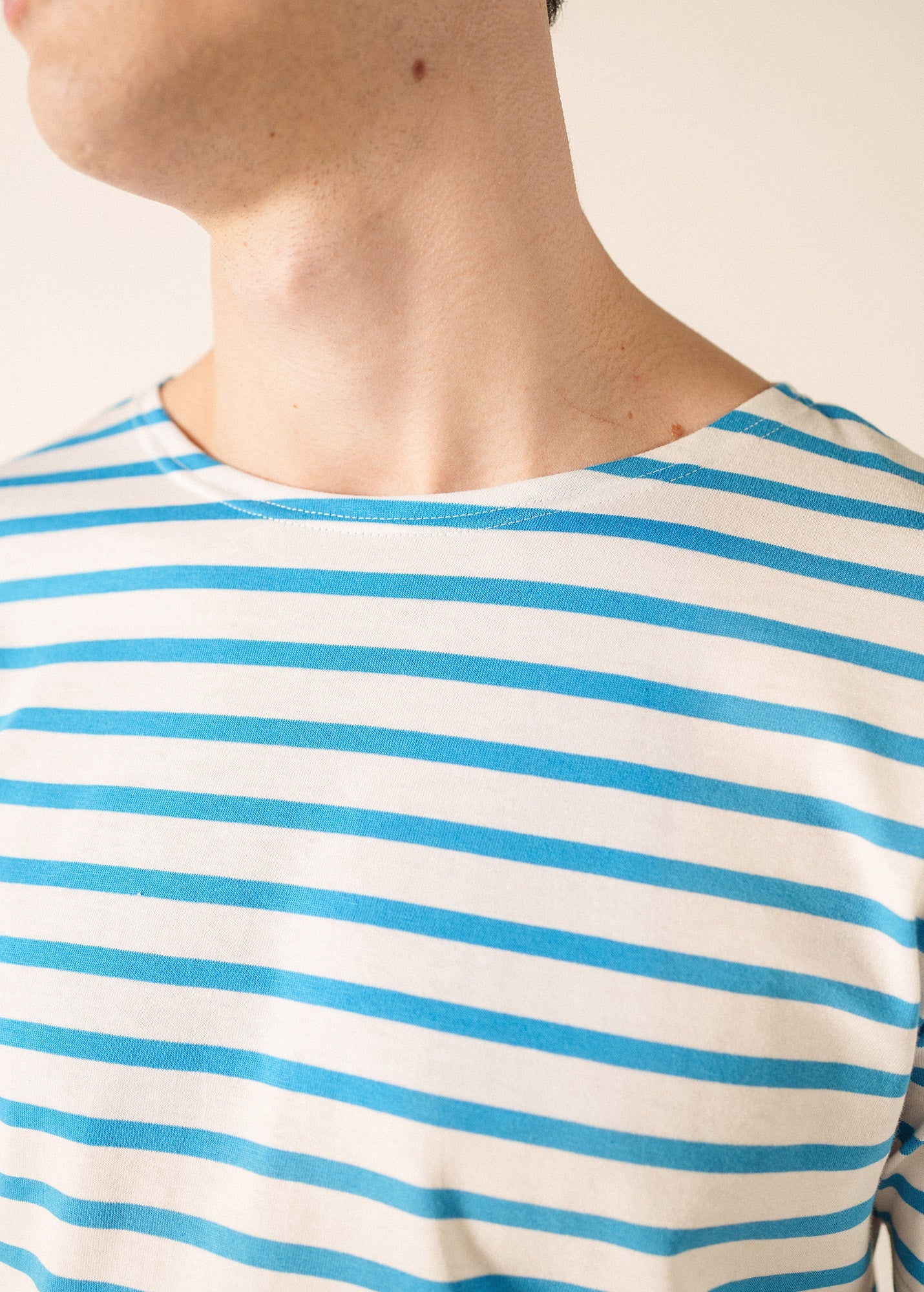 LEVANT MODERN Breton Shirt (WHITE / CAPRI BLUE)