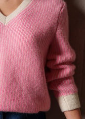COURCHEVEL Mohair Sweater (WINTER WHITE / BRIGHT PINK)