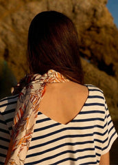 COUTAINVILLE V-Neck Nautical Dress (ECRU / NAVY)