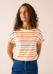 ELISE Boat Neck Striped T-Shirt (INTERWOVEN EARTH)