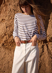 ENZA Cotton Twill Straight Leg Pants (IVORY)