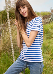 ETRILLE II Nautical Striped Tee (WHITE / ROYAL BLUE)