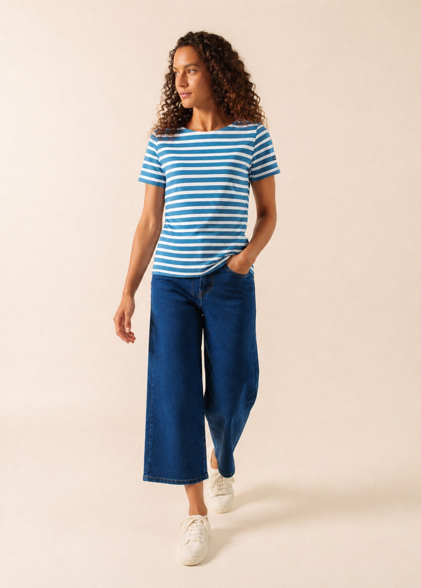 ETRILLE II Nautical Striped Tee (CAPRI BLUE / WHITE)