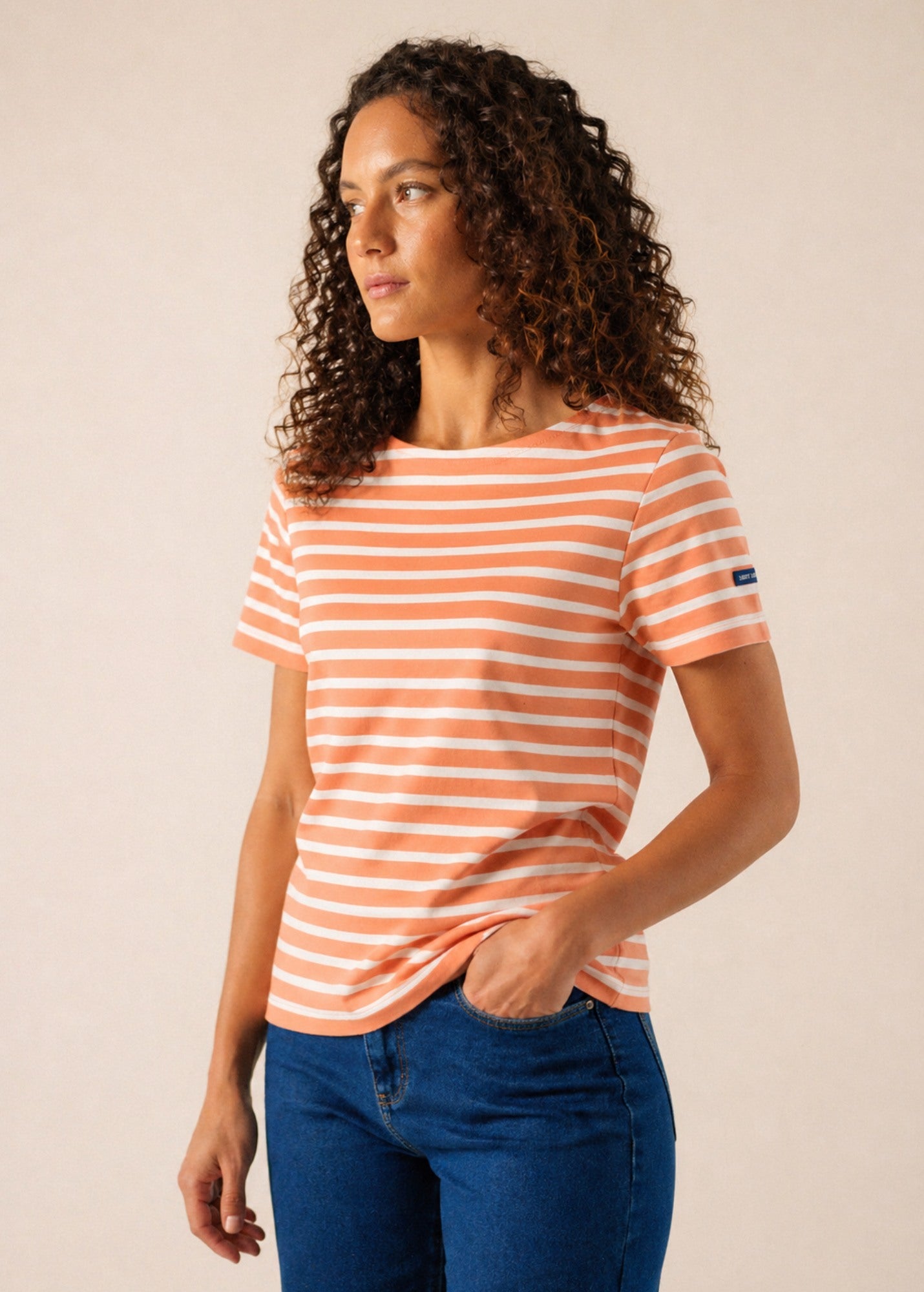 ETRILLE II Nautical Striped Tee (CLAY / WHITE)