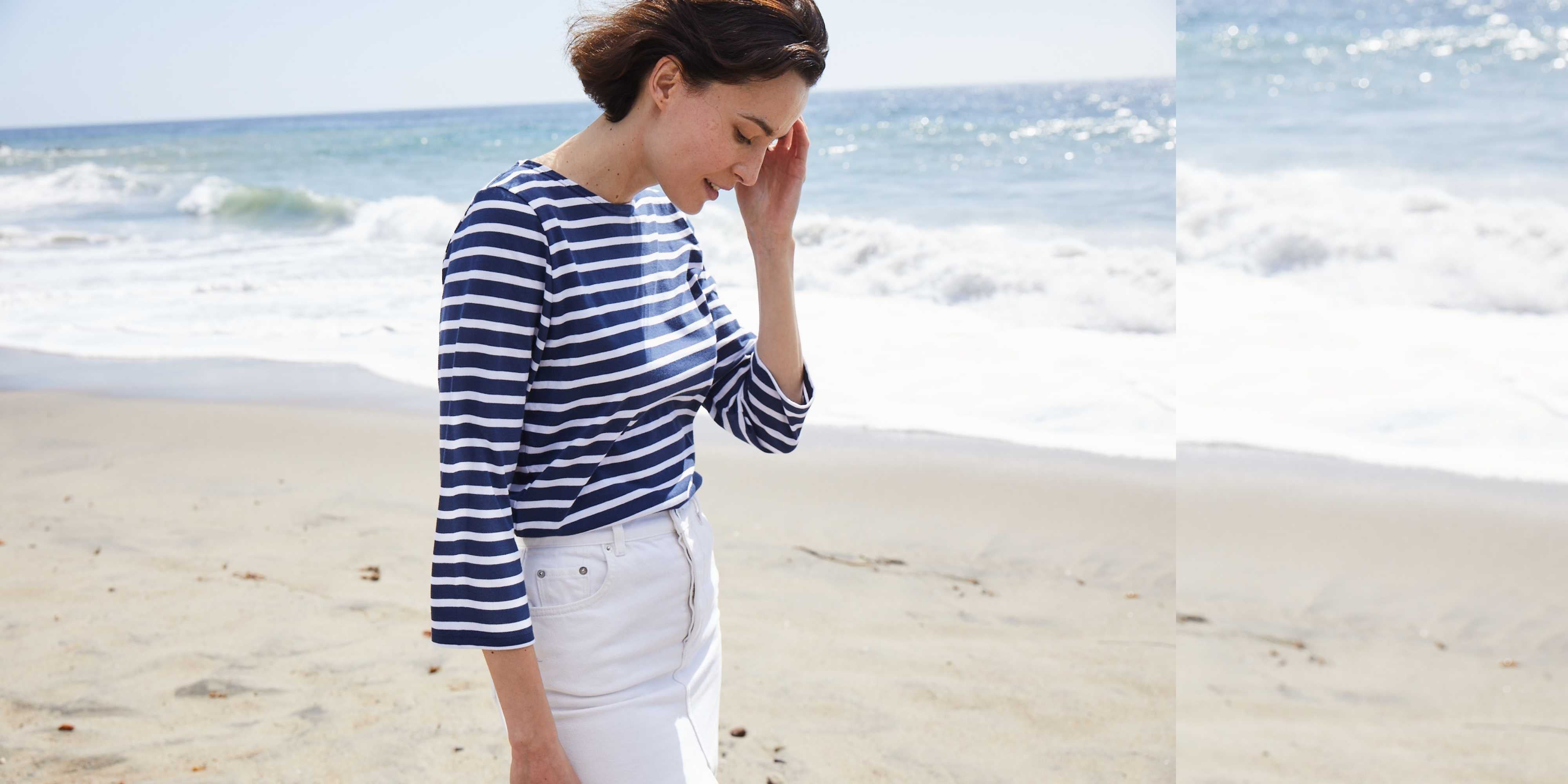 GALATHEE II Breton Striped Top  (NAVY / WHITE)