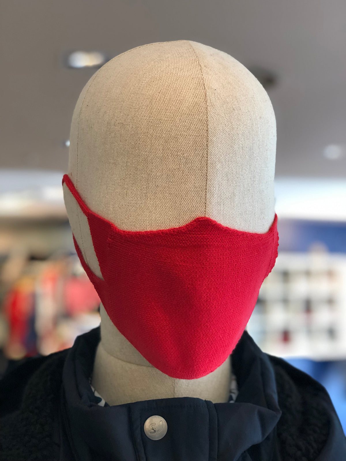 Cotton Knit Face Mask (RED)