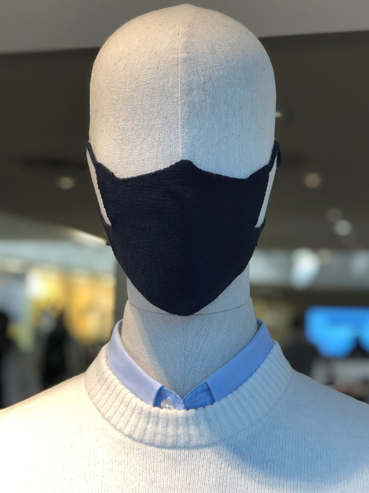 Cotton Knit Face Mask (BLACK)