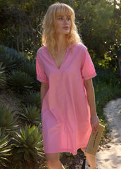 LOUISA Cotton Dress (TEA ROSE PINK)