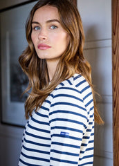 MERIDAME II Breton Shirt (ECRU / NAVY)