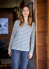 MERIDAME II Breton Shirt (ECRU / NAVY)