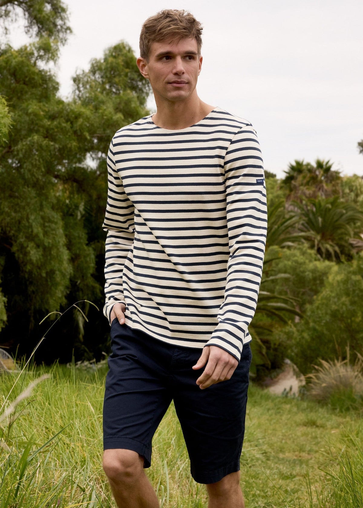 MERIDIEN MODERNE Breton Shirt (ECRU / NAVY)