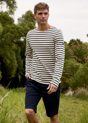 MERIDIEN MODERNE Breton Shirt (ECRU / NAVY)
