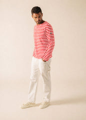 MERIDIEN MODERNE Breton Shirt (POPPY RED / WHITE)