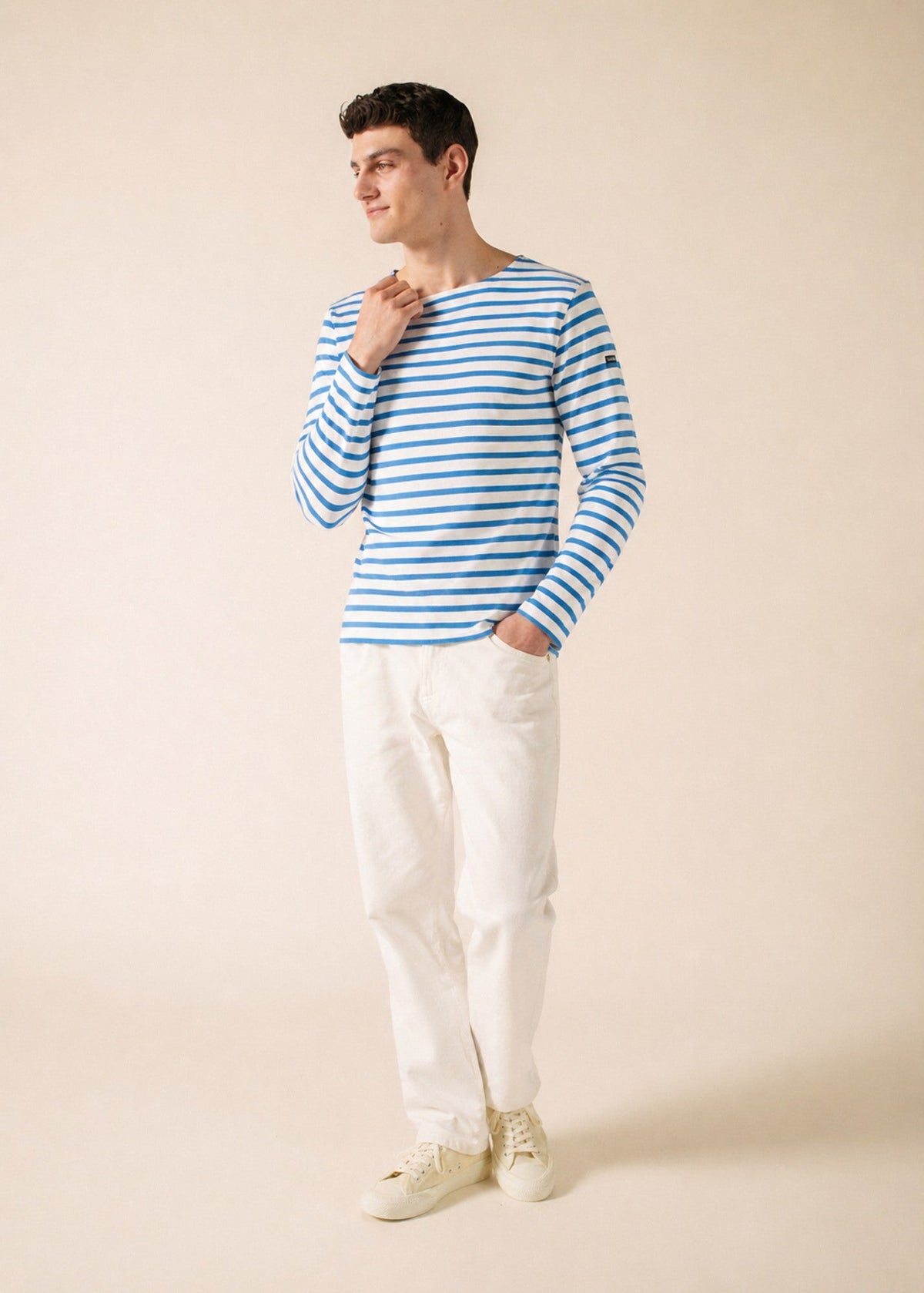 MERIDIEN MODERNE Breton Shirt (WHITE / CAPRI BLUE)