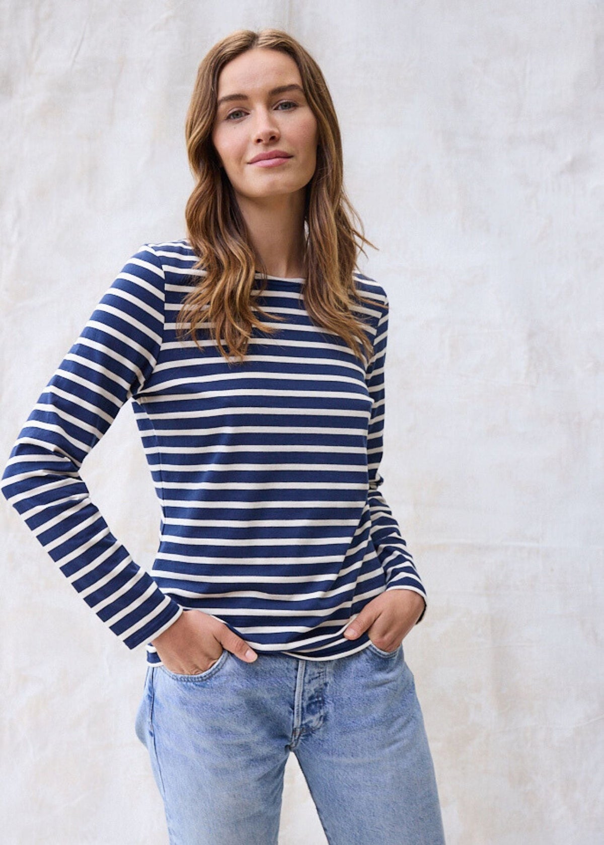 MINQUIDAME Breton Shirt (NAVY / ECRU)