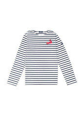 MINQUIERS PARIS Breton Shirt (WHITE / NAVY)