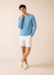 MINQUIERS MODERN Breton Shirt (CAPRI BLUE / WHITE)