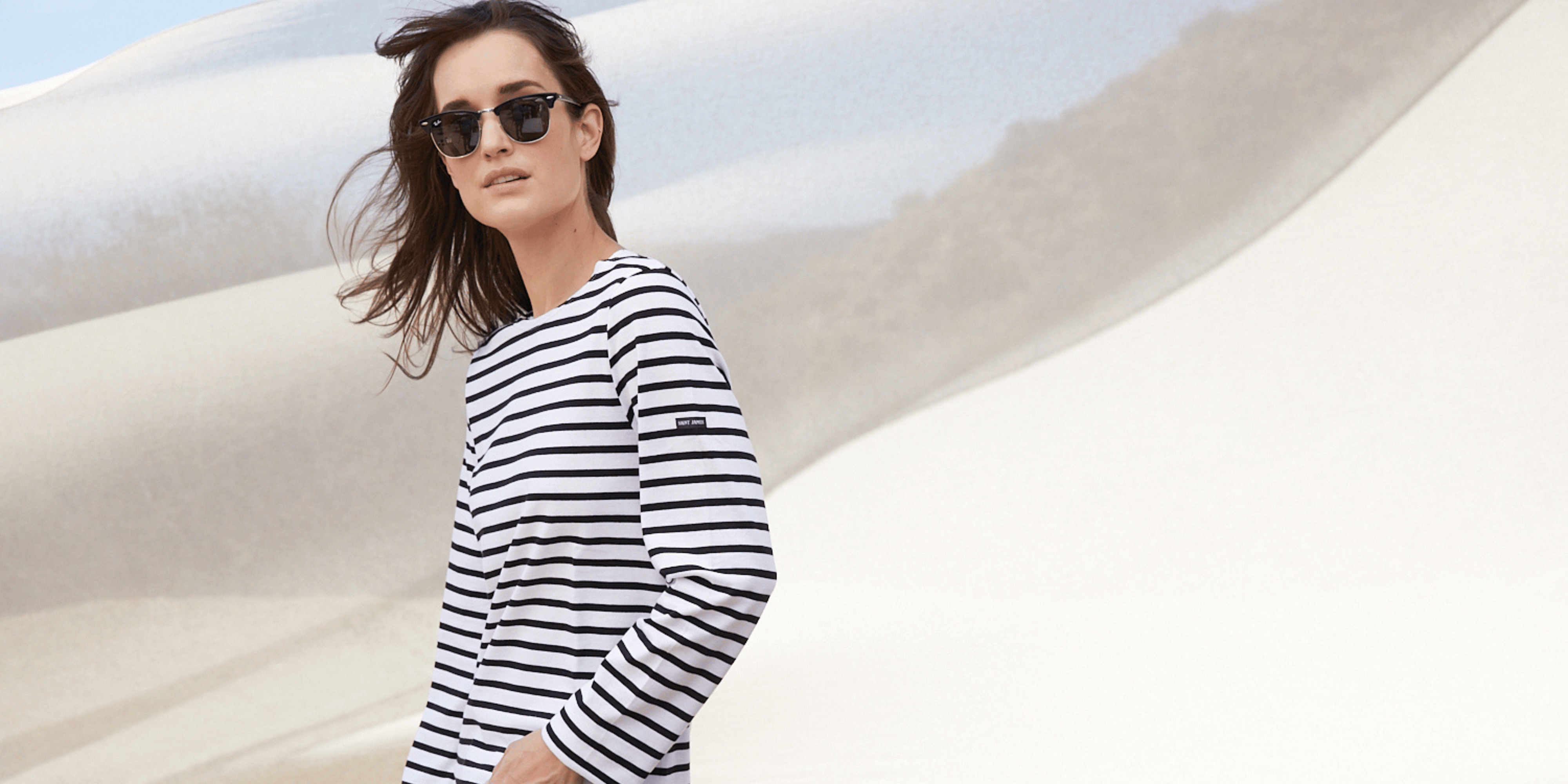 MINQUIERS MODERN Breton Shirt (WHITE / BLACK)