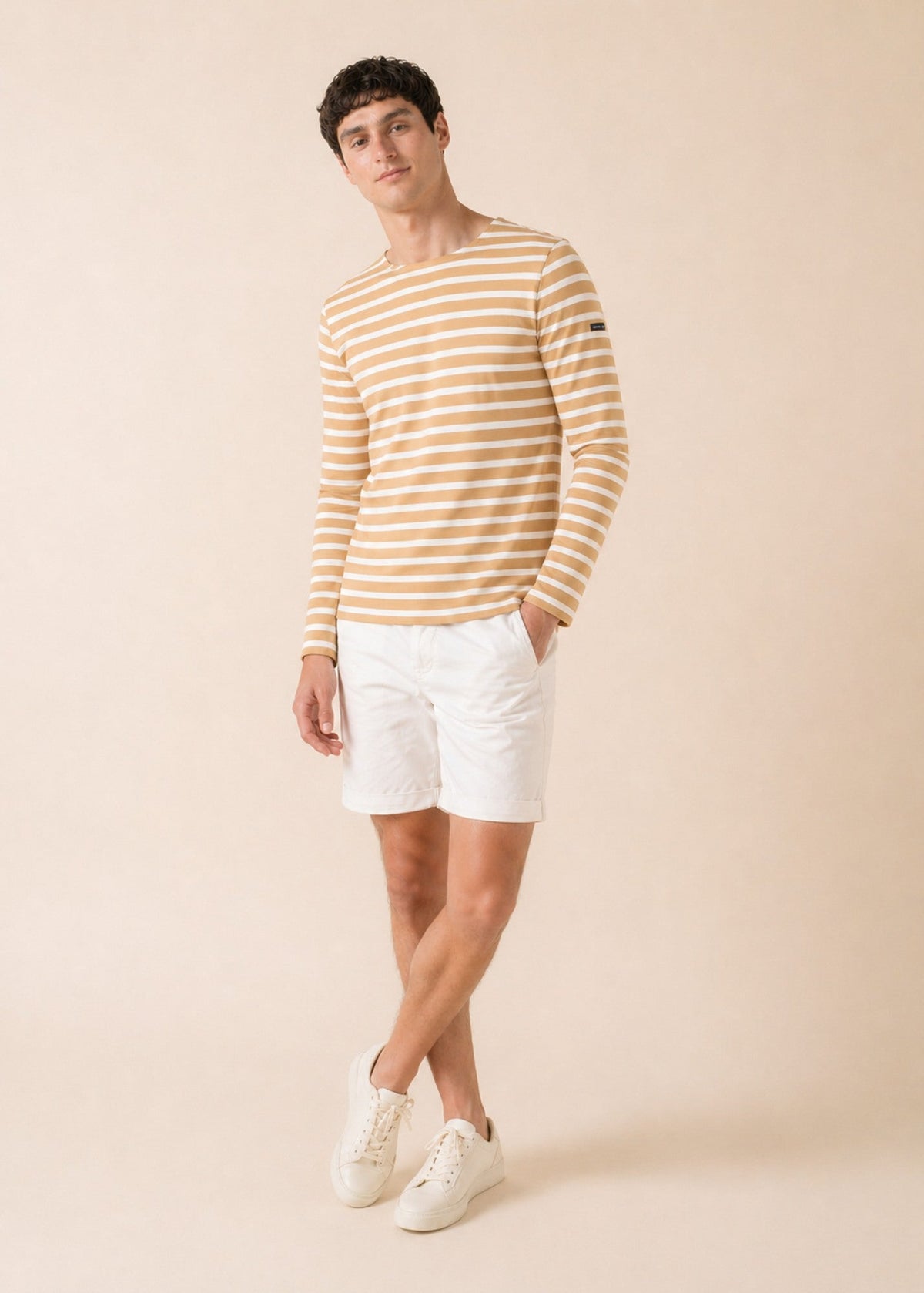 MINQUIERS MODERN Breton Shirt (SAIL CANVAS / WHITE)