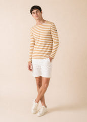 MINQUIERS MODERN Breton Shirt (SAIL CANVAS / WHITE)