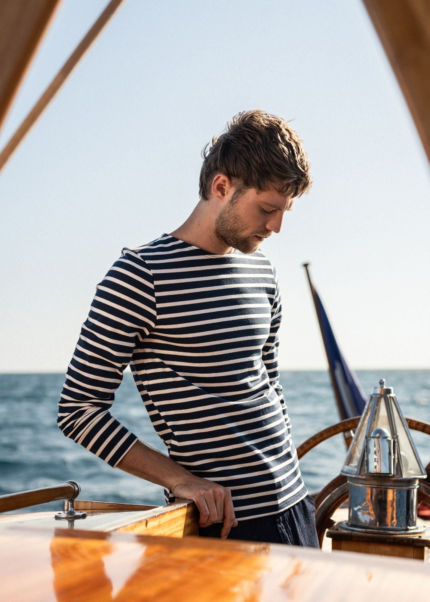 MERIDIEN MODERNE Breton Shirt (NAVY / ECRU)