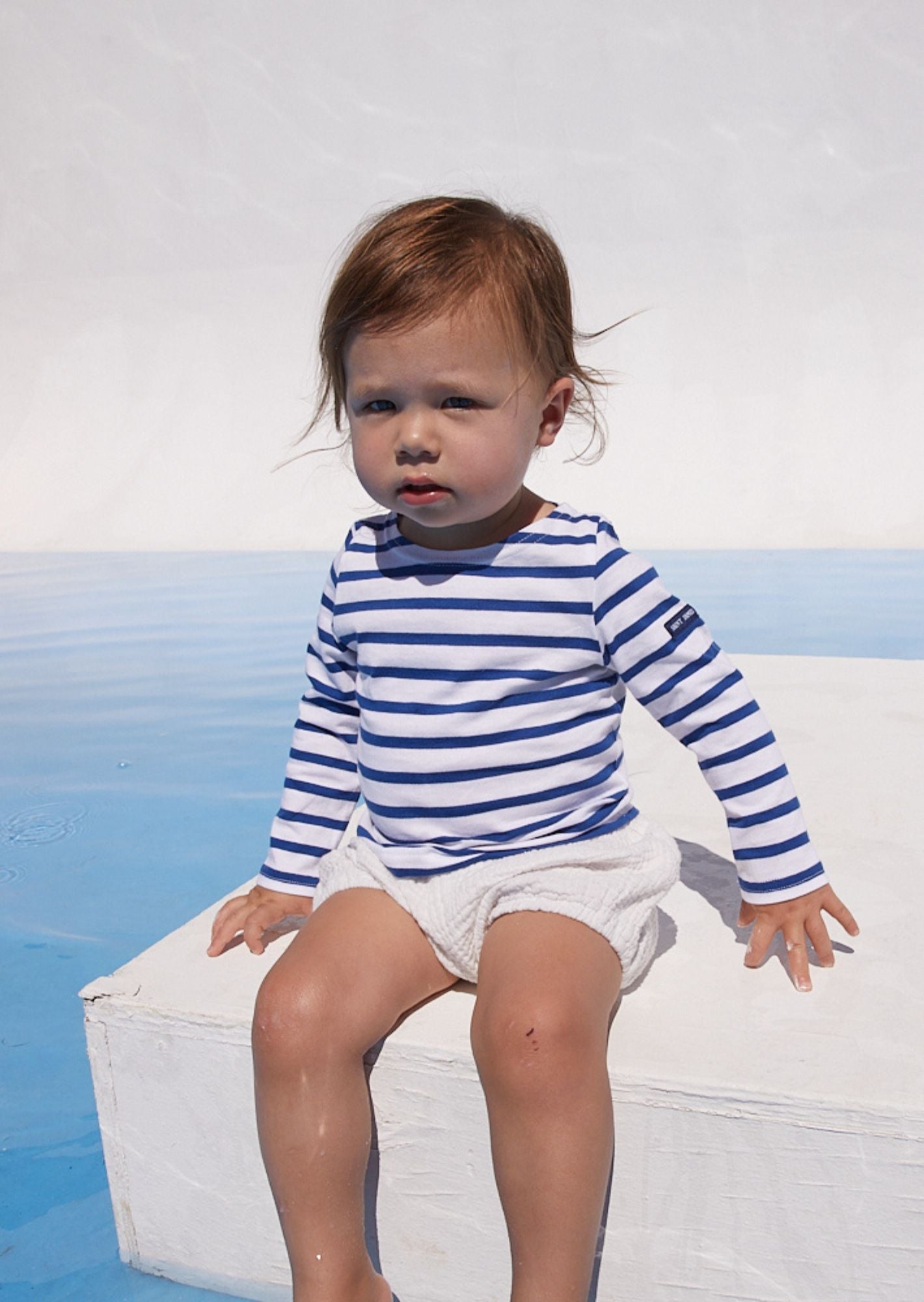 MINQUIERS KIDS Breton Shirt (WHITE / ROYAL BLUE)