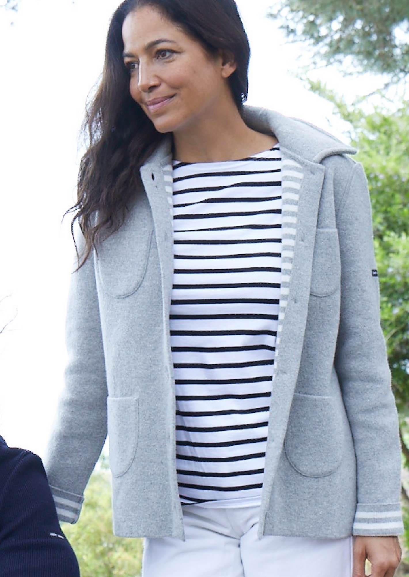 NASHVILLE Short Buttoned Jacket (LIGHT GREY / WINTER WHITE)