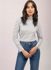 OURAL Striped Turtleneck (WHITE / PEARL)