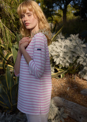 PHARE Anti-Uv Striped Tunic (WHITE / TEA ROSE PINK)