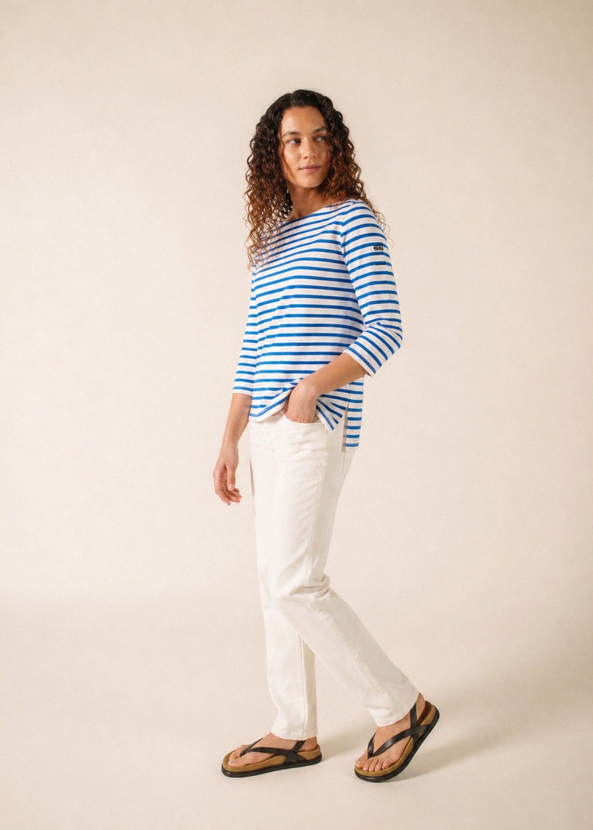 PHARE Anti-Uv Striped Tunic (WHITE / CAPRI BLUE)