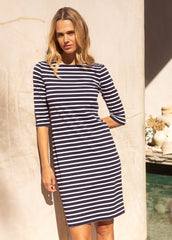 PROPRIANO Anti-Uv Nautical Dress (NAVY / WHITE)