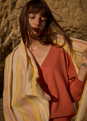 Multicolored striped scarf (INTERWOVEN EARTH)
