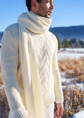 TIGNES Cable Knit Sweate (WINTER WHITE)