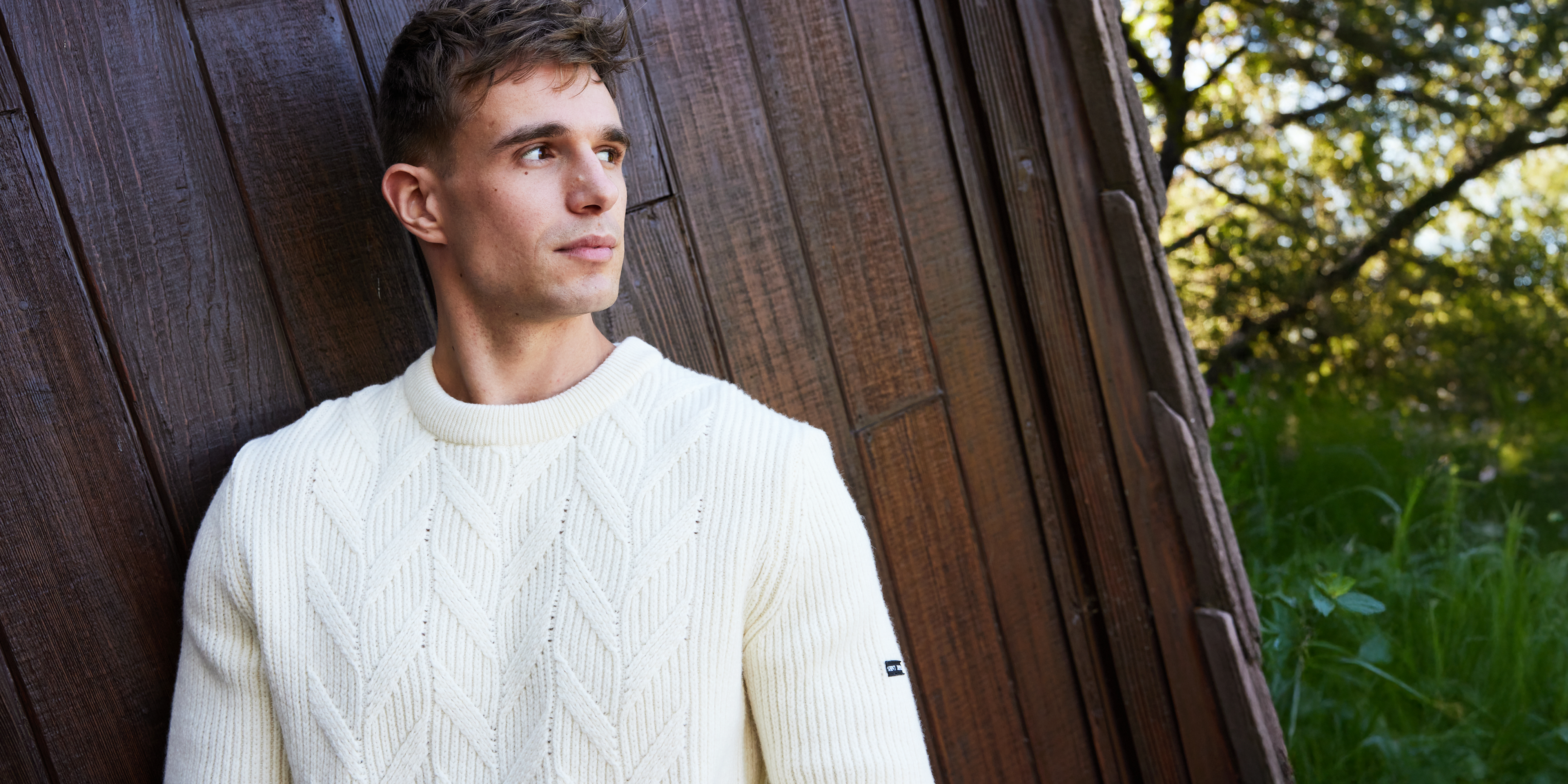 TIGNES Cable Knit Sweate (WINTER WHITE)