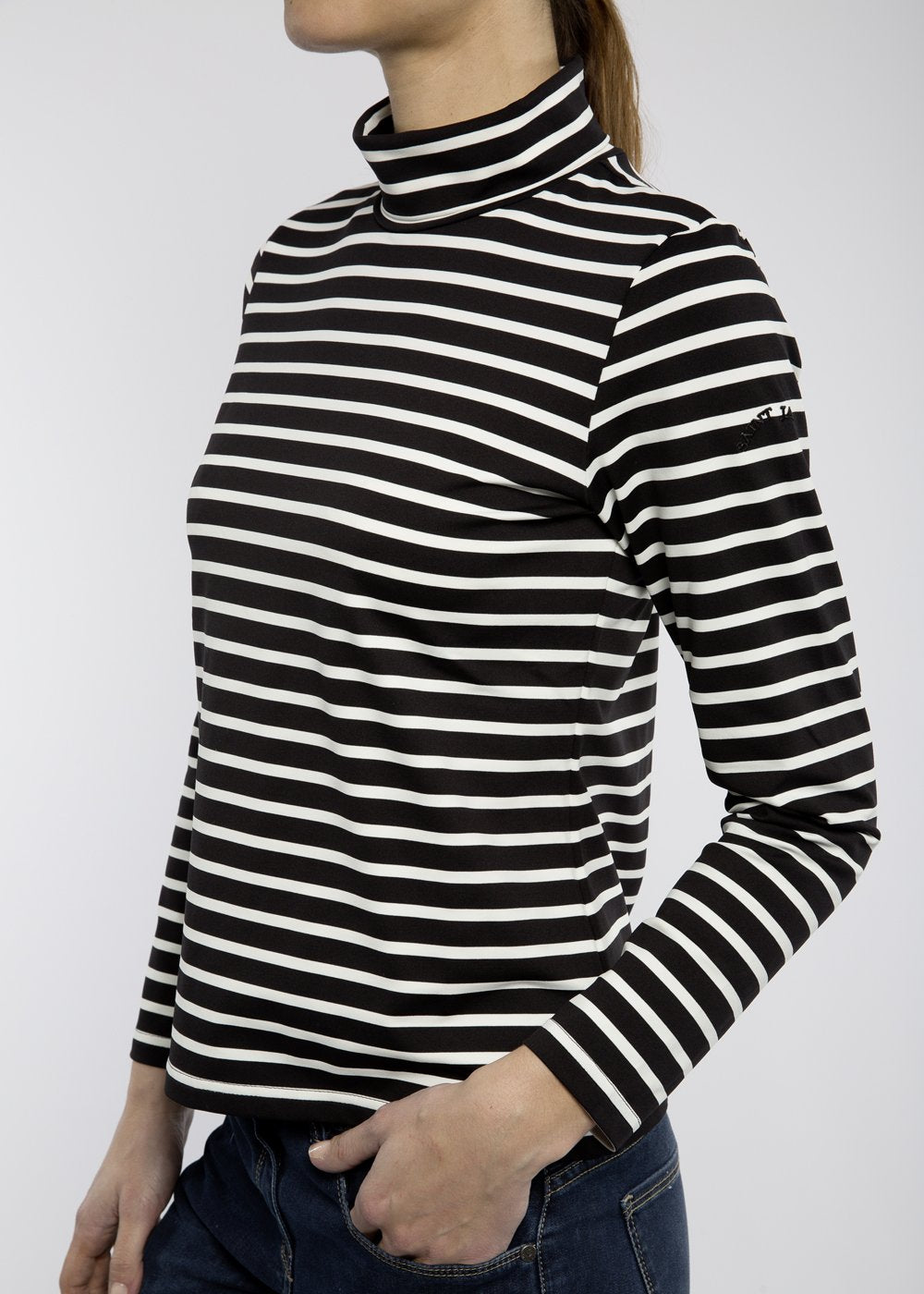 OURAL Striped Turtleneck (BLACK / IVORY)